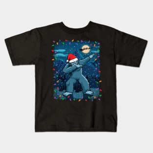 Christmas Dabbing Yeti Dab Bigfoot Santa Claus Kids T-Shirt